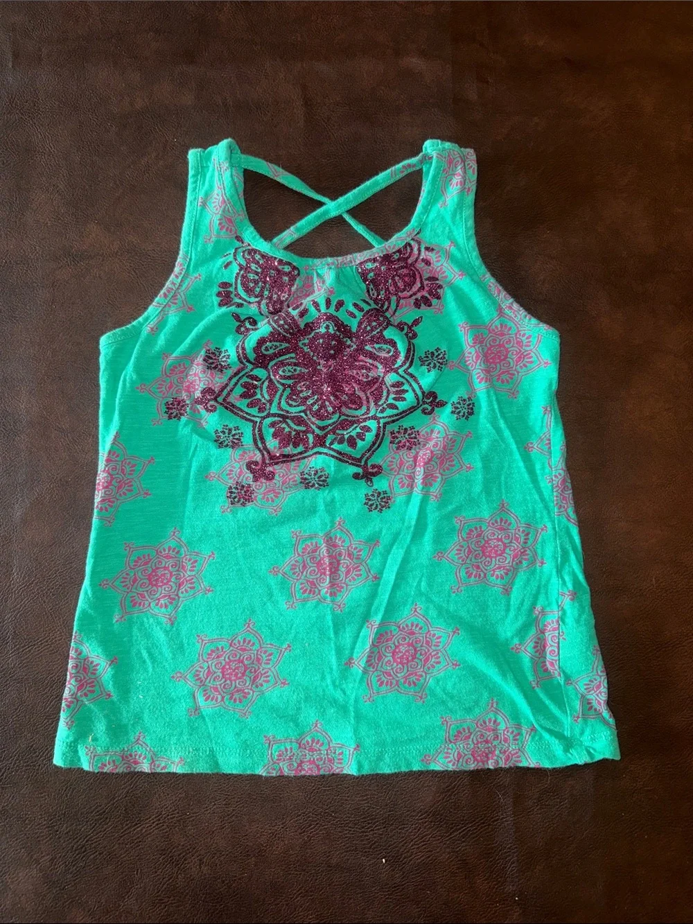 Kids Sequin Dance Skirt and Layered Tops Set - Teal, Pink, Purple